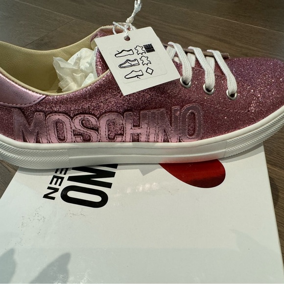 Girls Pink Moschino Sneakers - Picture 3 of 4